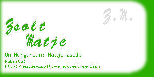 zsolt matje business card